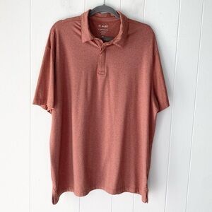 01 Algo Performance Polo Shirt Men XXL Short Sleeve Salmon Berry Wine Heathered